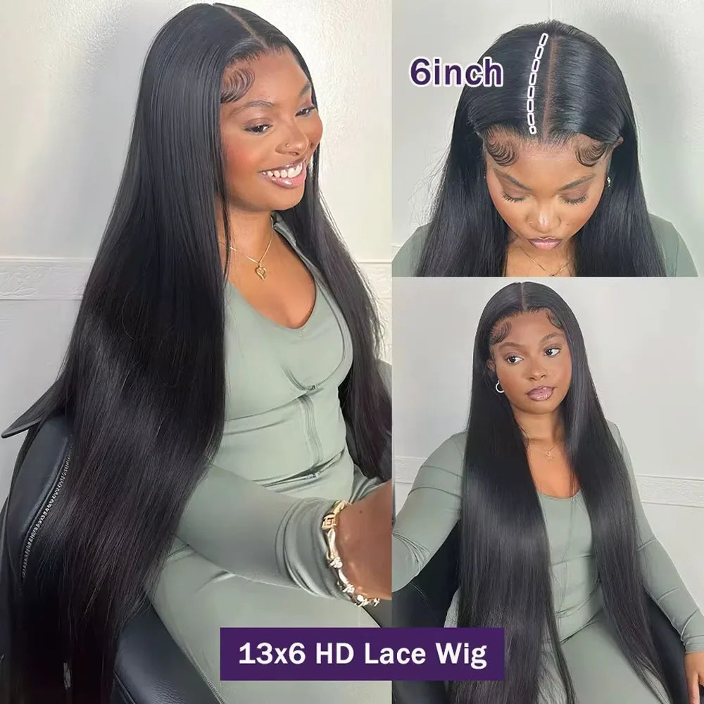 The Gloss Straight HD Lace Front Wig 100% Brazilian Virgin Human Hair