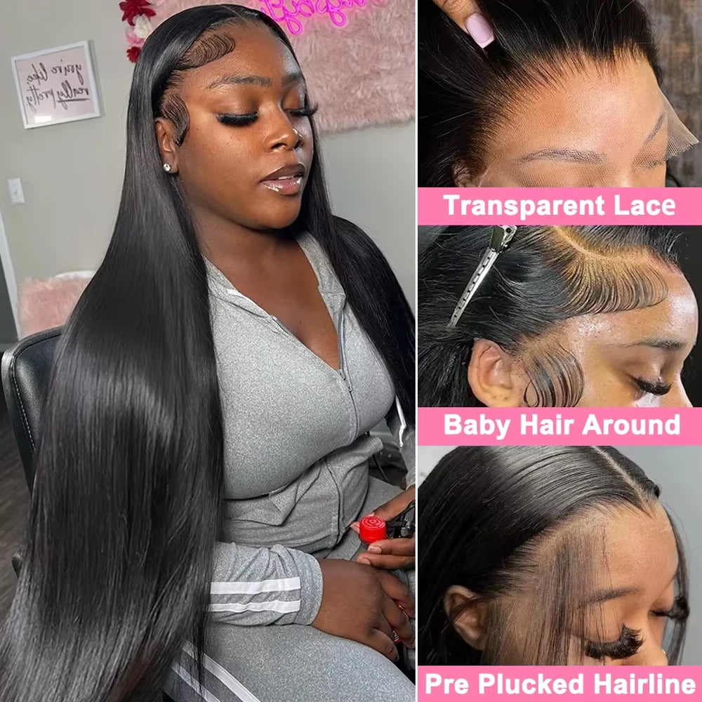 The Gloss Straight HD Lace Front Wig 100% Brazilian Virgin Human Hair