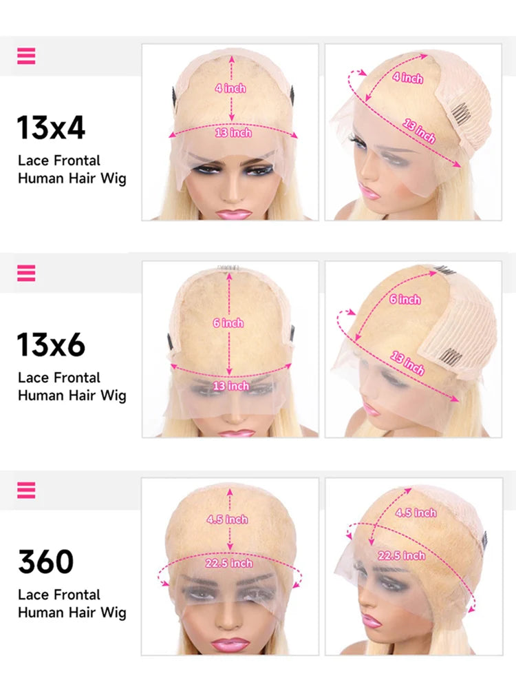 The Luxe Blonde 613 Bone Straight 360 HD Lace Front Wig