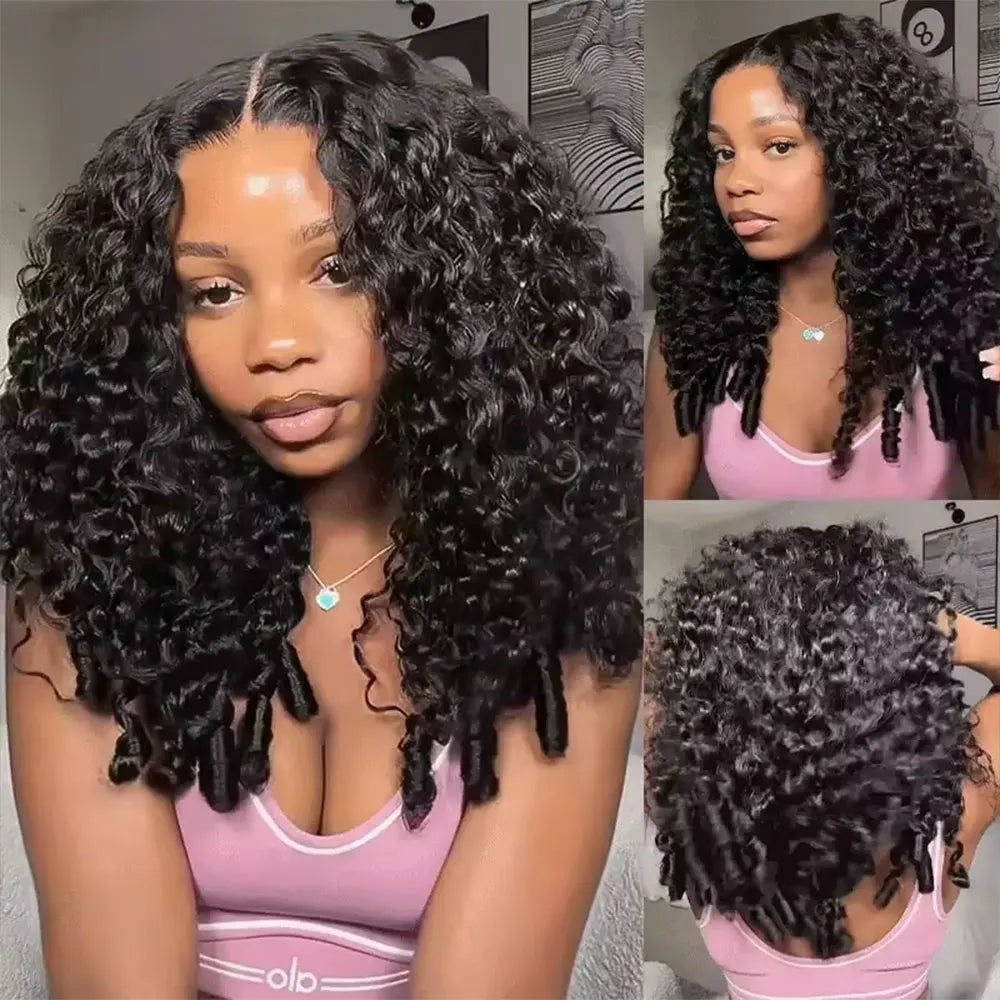The Coil 3-in-1 Jerry Curly Headband & Half Wig 100% Brazilian Remy Human Hair