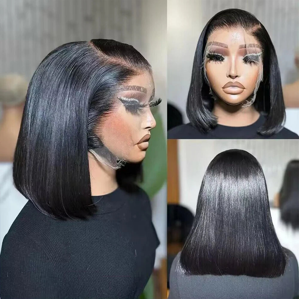 The Sleek Bob 200% Density Short Straight HD Lace Front Wig