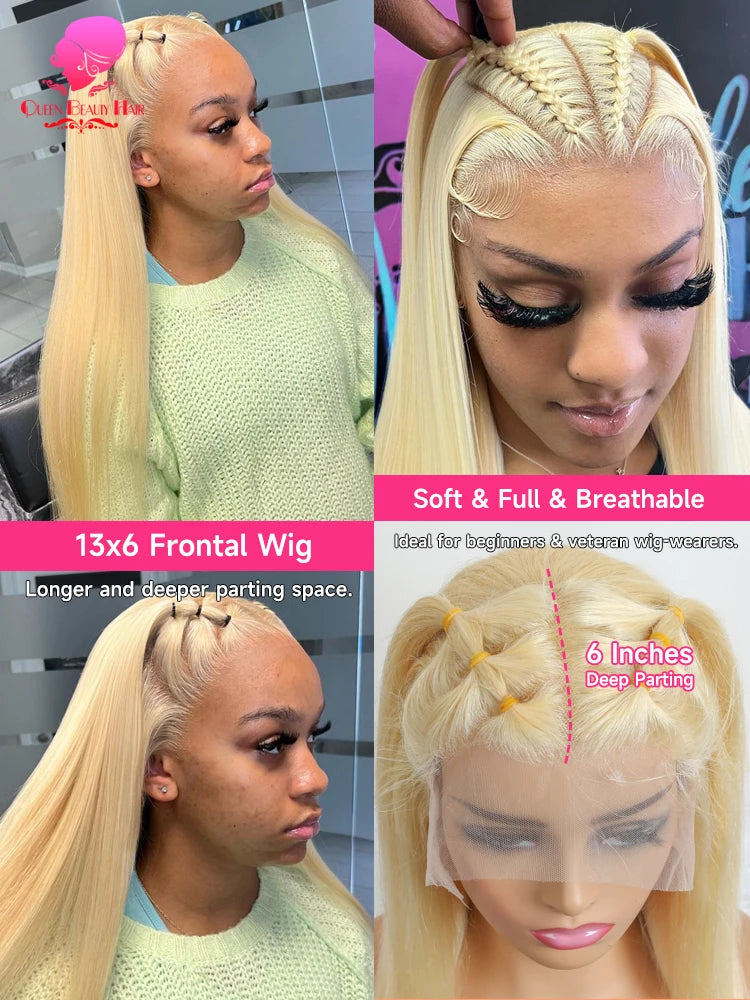 The Luxe Blonde 613 Bone Straight 360 HD Lace Front Wig