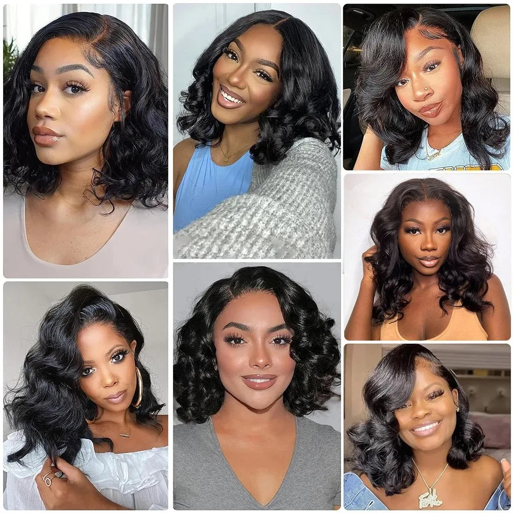 The Drift Glueless Body Wave Natural Wave Short Bob HD Lace Front Wig