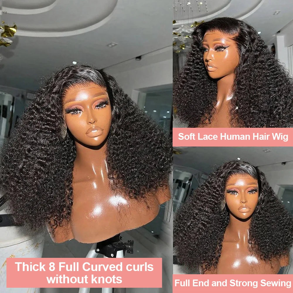 The Dew Short Curly Deep Water Wave HD Lace Front Bob Wig