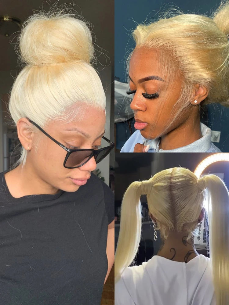 The Luxe Blonde 613 Bone Straight 360 HD Lace Front Wig