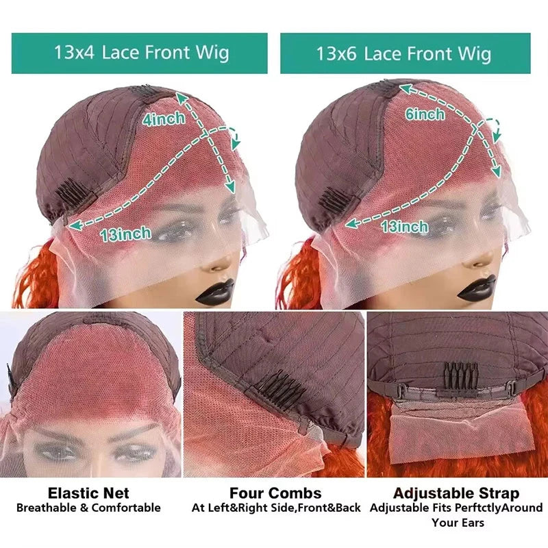 The Ember Orange Ginger Lace Front Wig