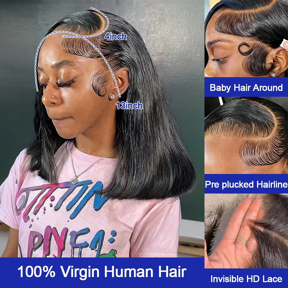 The Silhouette Deep Wave Short Bob HD Lace Front Wig