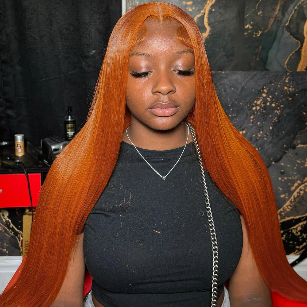 The Ember Orange Ginger Lace Front Wig