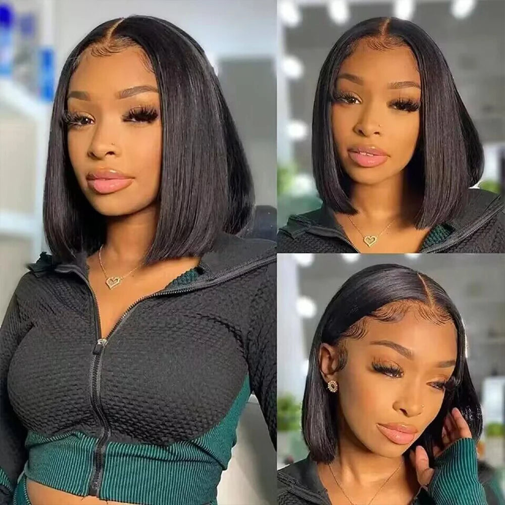 The Sleek Bob 200% Density Short Straight HD Lace Front Wig