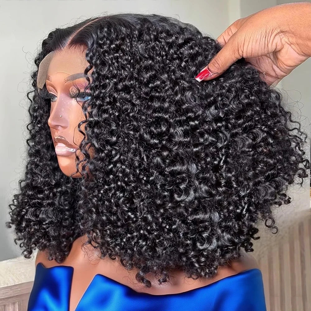 The Lush Curly Short Bob Deep Wave HD Lace Front Wig