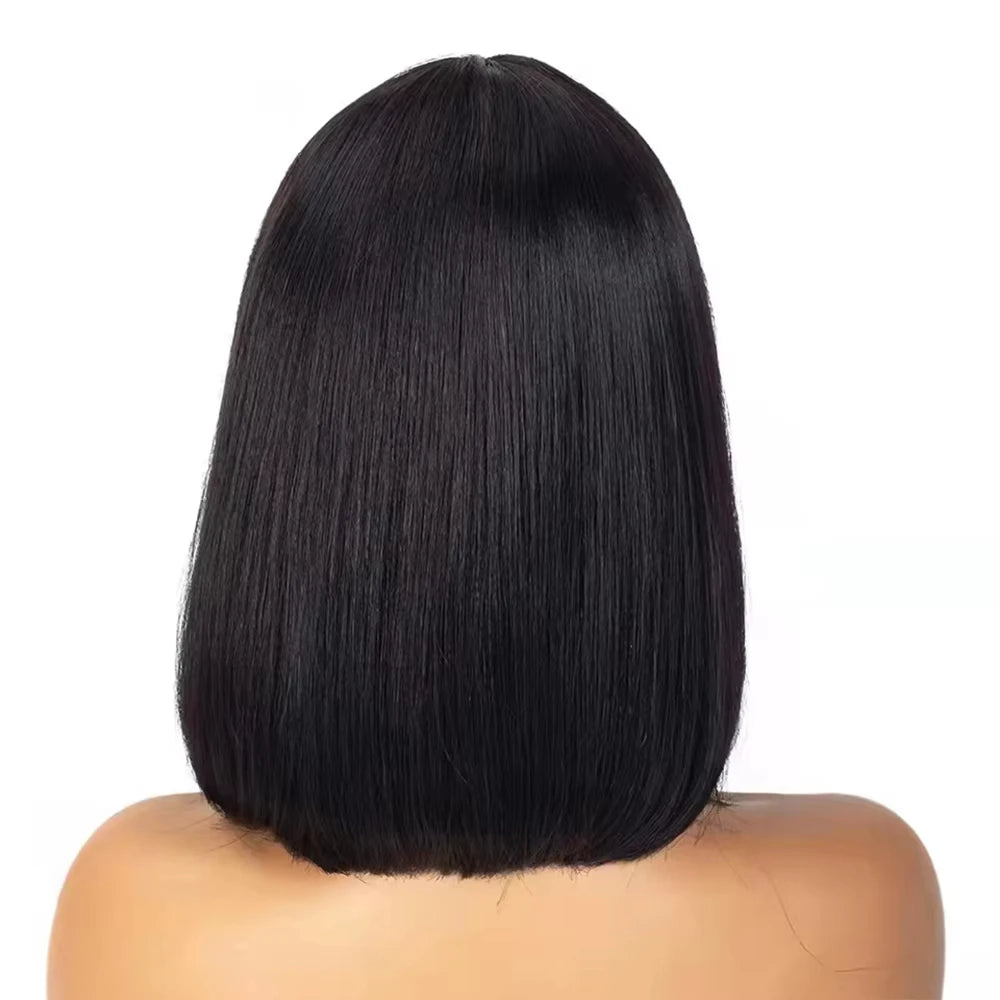 The Noir Short Straight Full Machine Human Hair Bob Wig