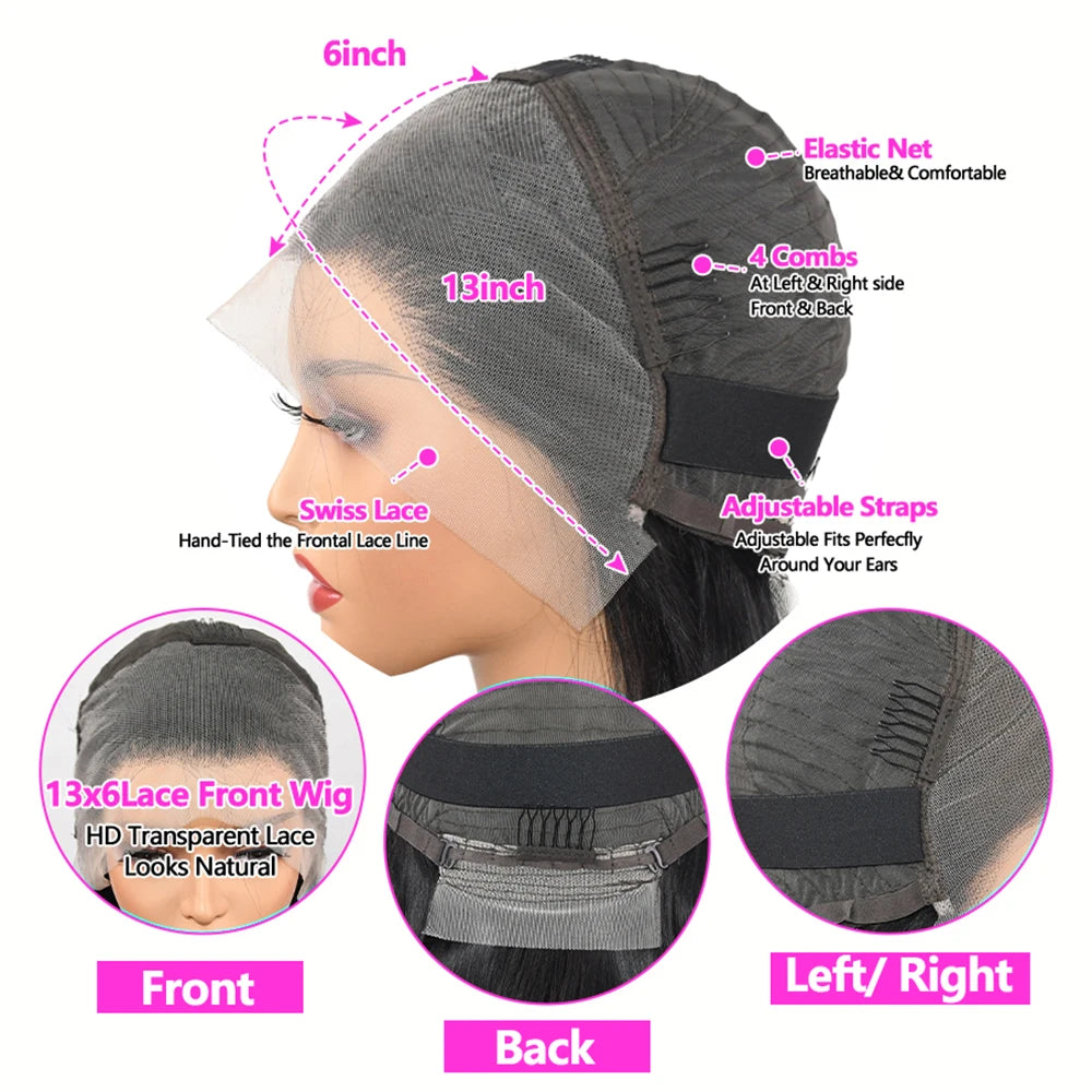 The Reign 30 Inch Bone Straight HD Lace Front Wig