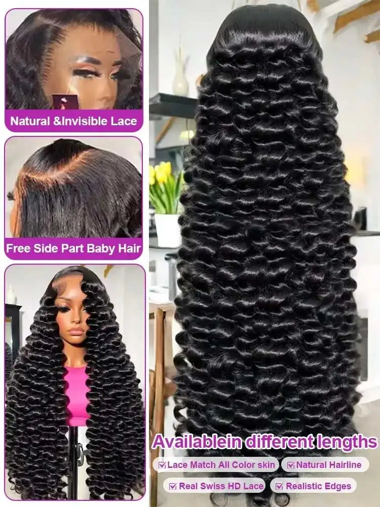 The Cascade 40–42 Inch Loose Deep Wave HD Lace Front Wig
