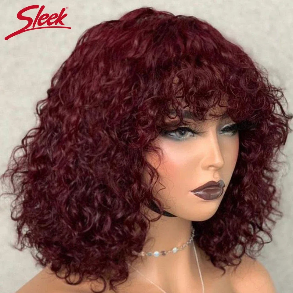 The Whimsy Short Pixie Bob Jerry Curly Highlight Human Hair Wig