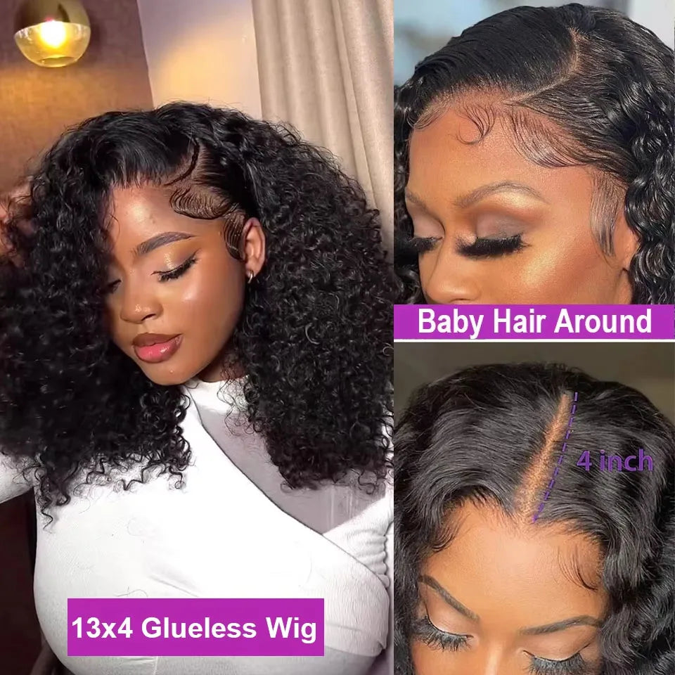 The Lush Curly Short Bob Deep Wave HD Lace Front Wig