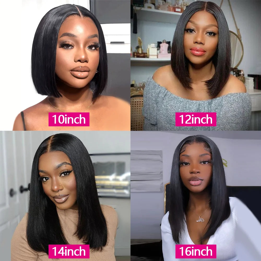 The Muse Glueless Straight Short Bob Pre Cut Lace Front Wig