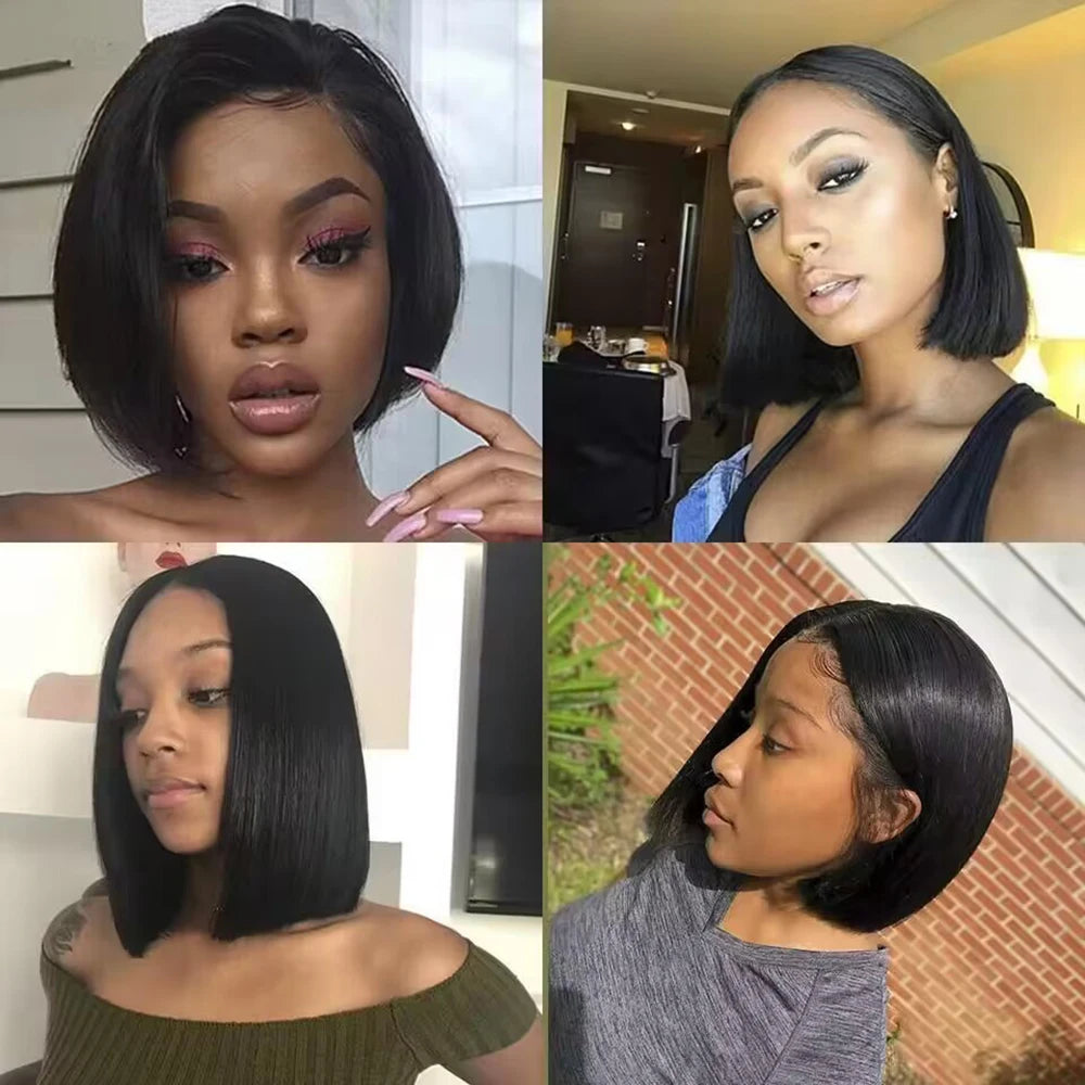 The Sleek Bob 200% Density Short Straight HD Lace Front Wig