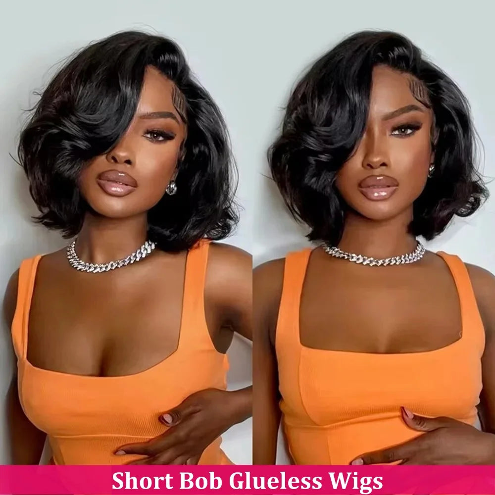 The Drift Glueless Body Wave Natural Wave Short Bob HD Lace Front Wig