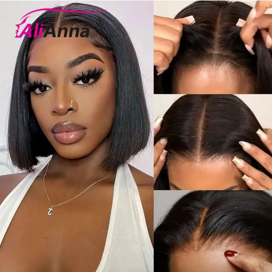 The Muse Glueless Straight Short Bob Pre Cut Lace Front Wig