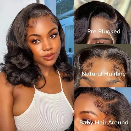 The Drift Glueless Body Wave Natural Wave Short Bob HD Lace Front Wig