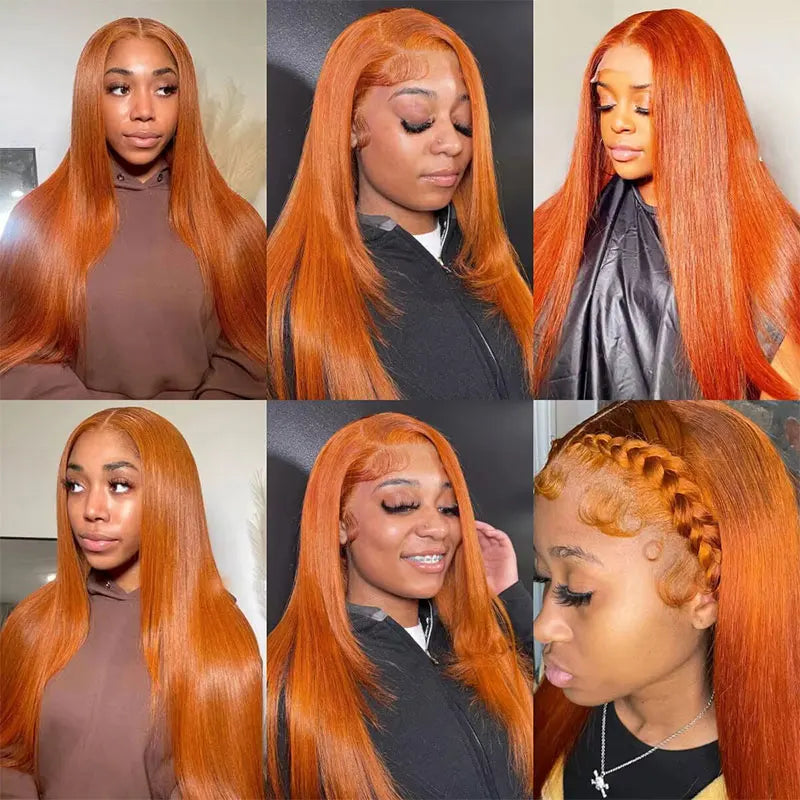 The Ember Orange Ginger Lace Front Wig