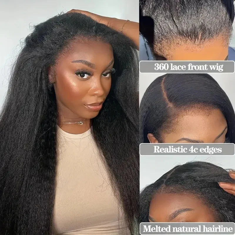 The Texture Kinky Straight 360 HD Lace Front Wig