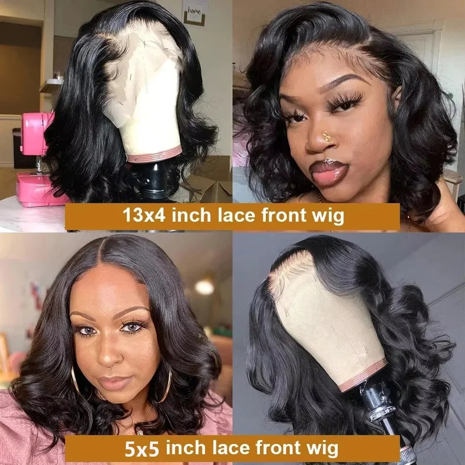 The Drift Glueless Body Wave Natural Wave Short Bob HD Lace Front Wig